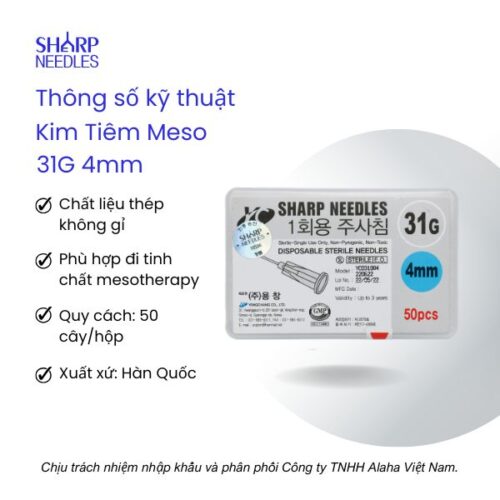 thông số kỹ thuật Kim Tiêm Meso 31G 4mm